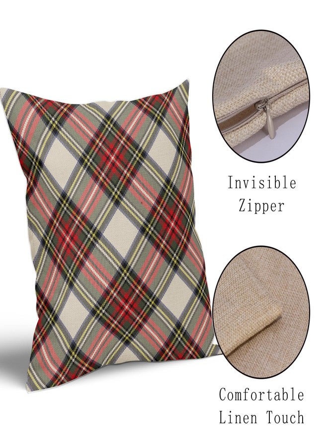 Aytipun Christmas Plaid Pillow Covers 18x18 Set of 2 Rustic Red Green Blue Xmas Decoration Buffalo Checked Print Decorative Outdoor Pillowcases Farmhouse Holiday Throw Cushion Case Decor for Couch Sofa Bed - Image 5